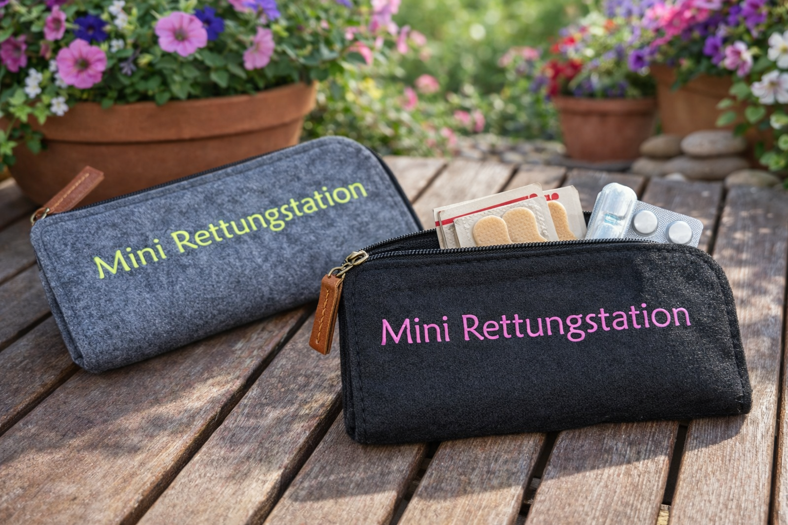 Kleine Filz Taschen mit Reisverschluss