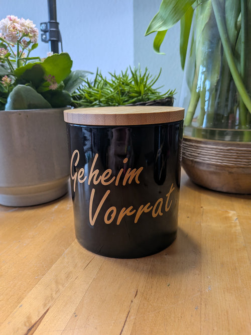 Personalisierte Porzellan Vorratsdose - Klein - Maße: 12,5 cm hoch | Ø ca. 11 cm